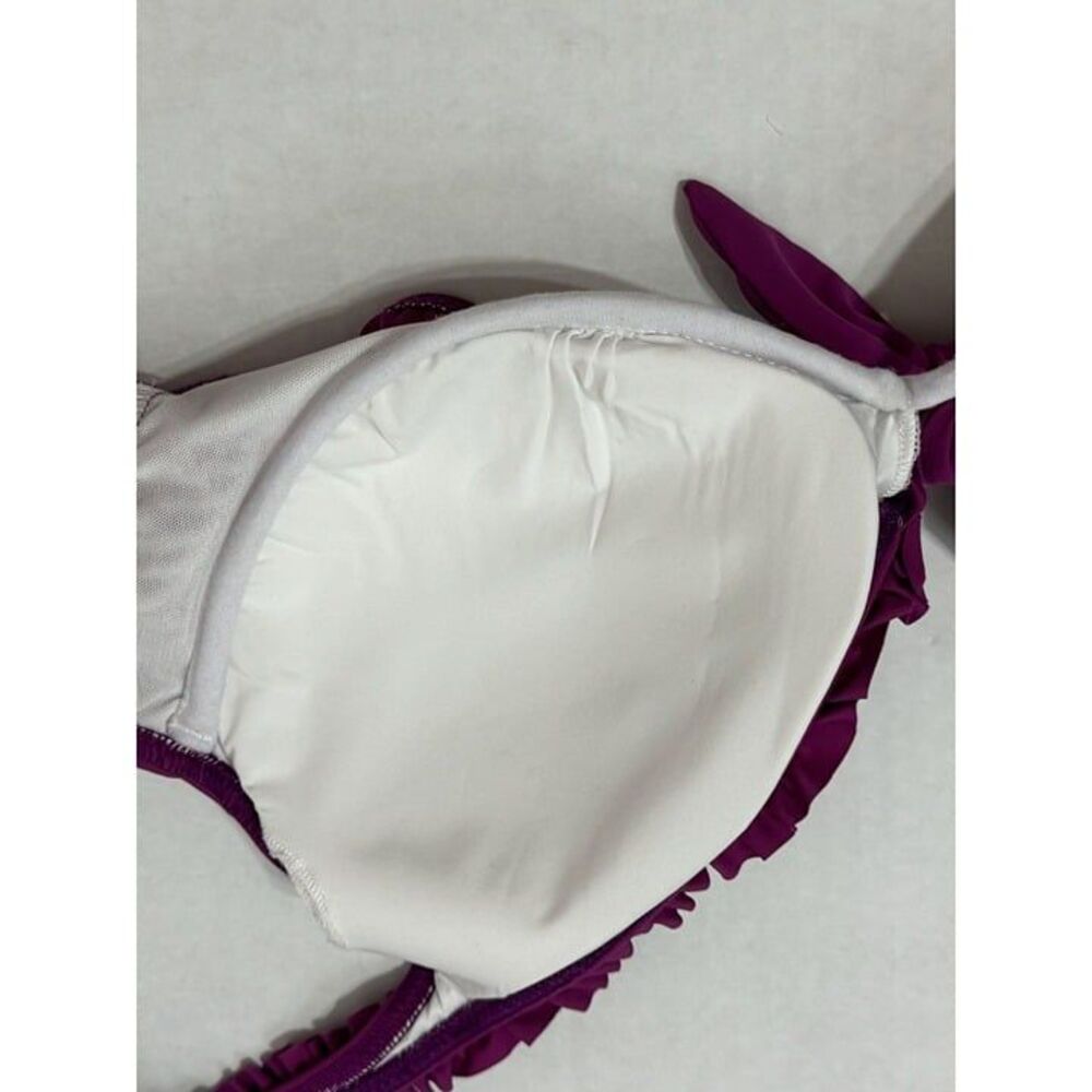 Profile By Gottex NWT Sz 14 Warm Viola Standard Frill Me Bikini Swim Top - Picture 9 of 9